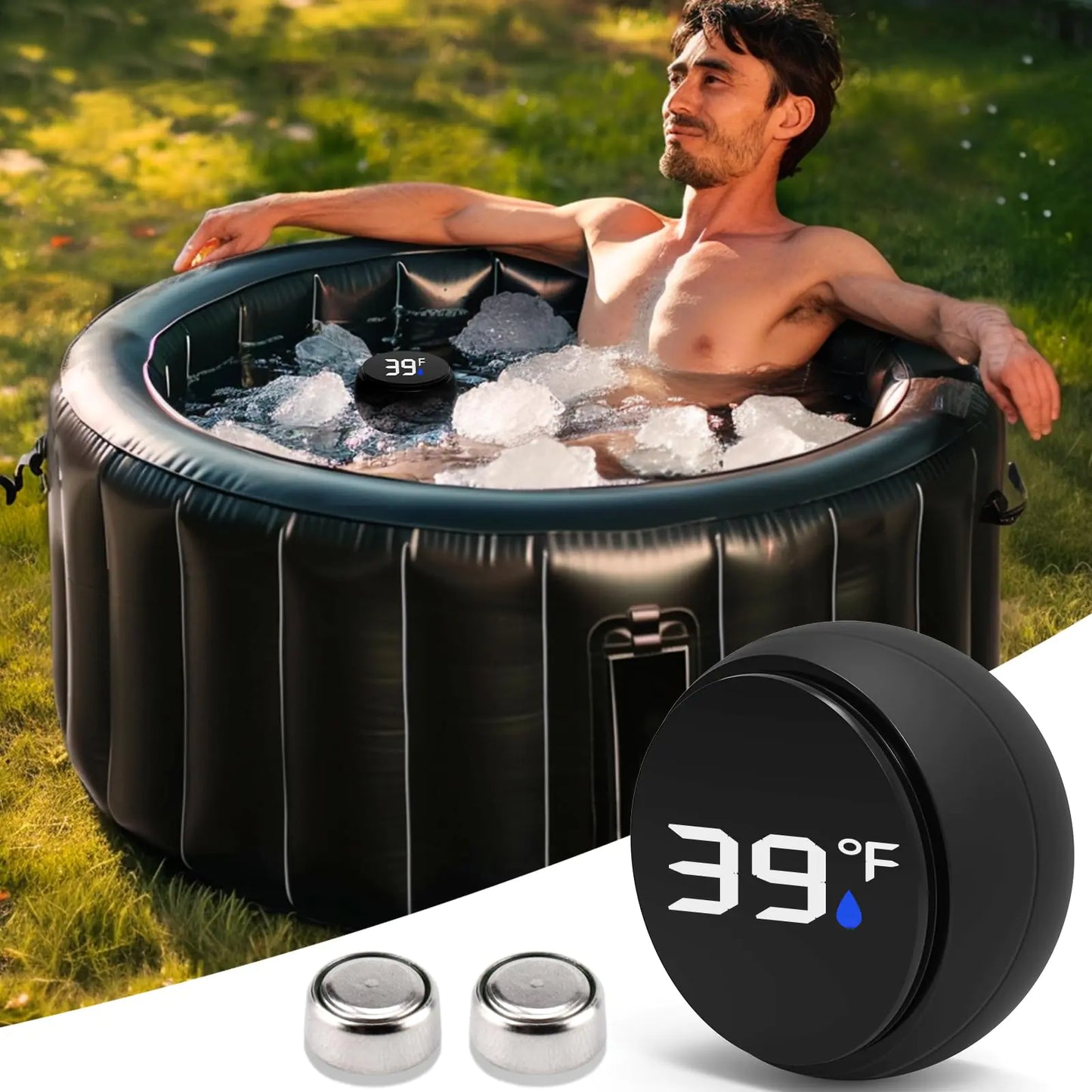 Palksky Ice Bath Thermometer Waterproof Floating Water Thermometer for Ice Bath Pool Thermometer Cold Plunge Ice Bath Thermometer Accessories Baby Bath Thermometer